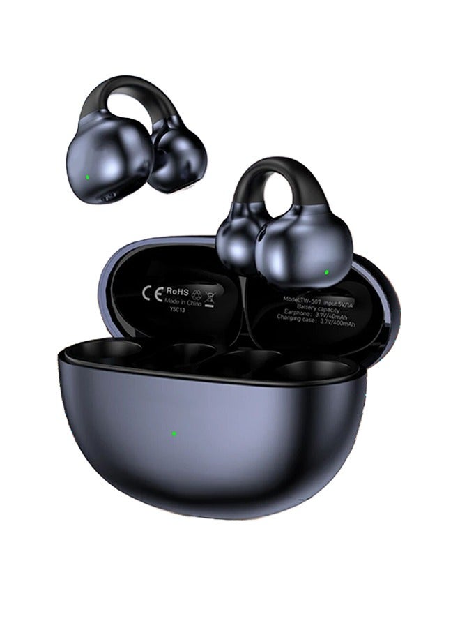 Black Bone Conduction Wireless Earphones BT5.4 full upgrade,lossless transmission more faster. Active noise reduction,binocular bilateral clear call,a new upgrade stereo dual channel. Compatible with iphone, ipad, most Android devices. - Image 1